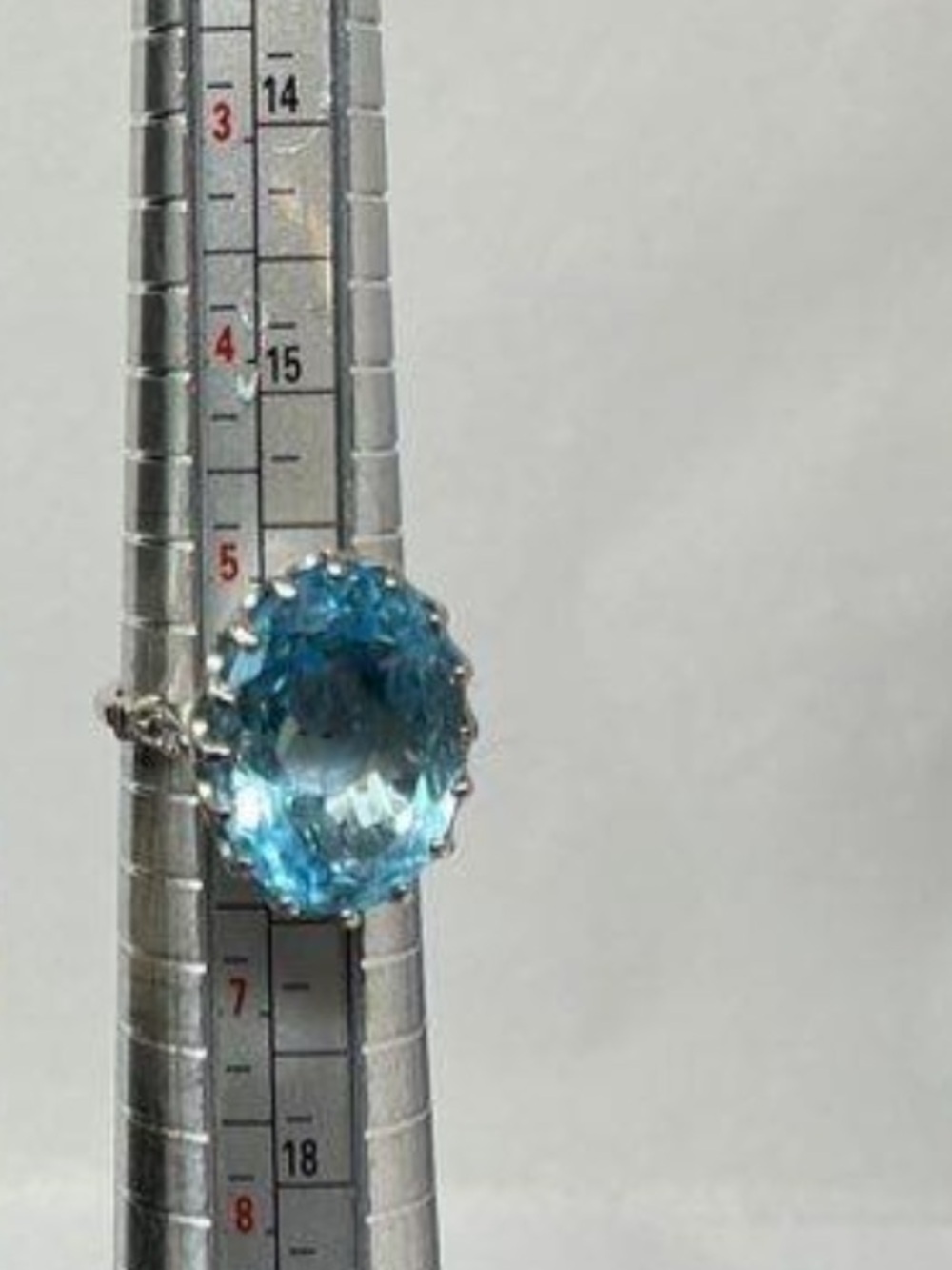 Women’s 925 Sterling Silver Ring with Aqua Stone Size 5.75 - Picture 2 of 4